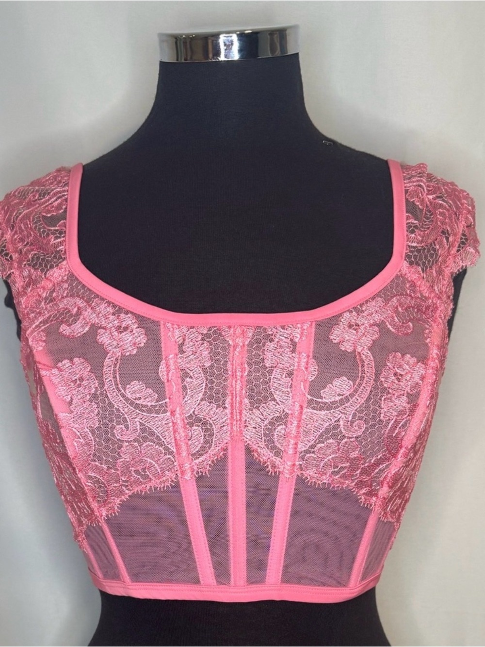 Victoria's Secret Pink Sheer Lace Boned Bralette